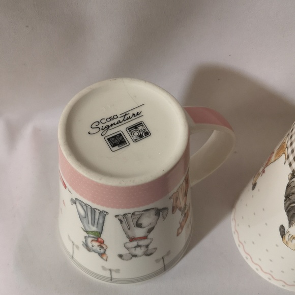 Set of Two Adorable Dog Motif Coffee Tea Mugs Matching Designs, Casa Signature - Picture 5 of 5